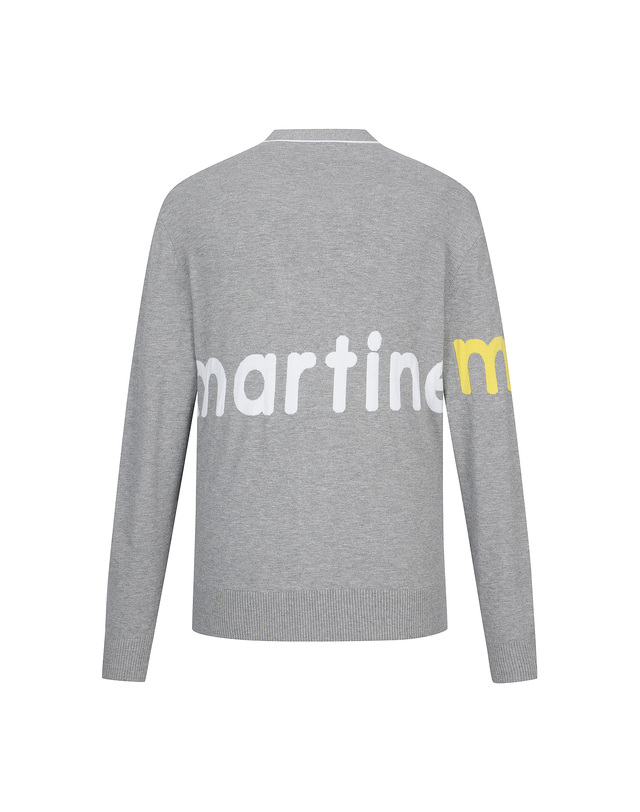 마틴골프 Logo V Neck Cardigan_M/Grey (Men) 그레이 착용컷
