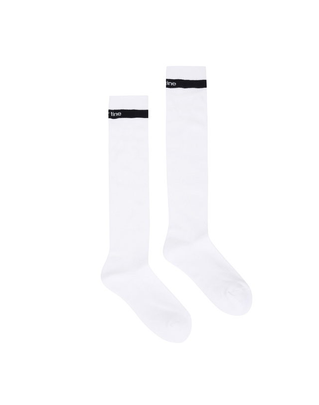 마틴골프 See-Through Line Knee Socks_White 흰색 착용컷