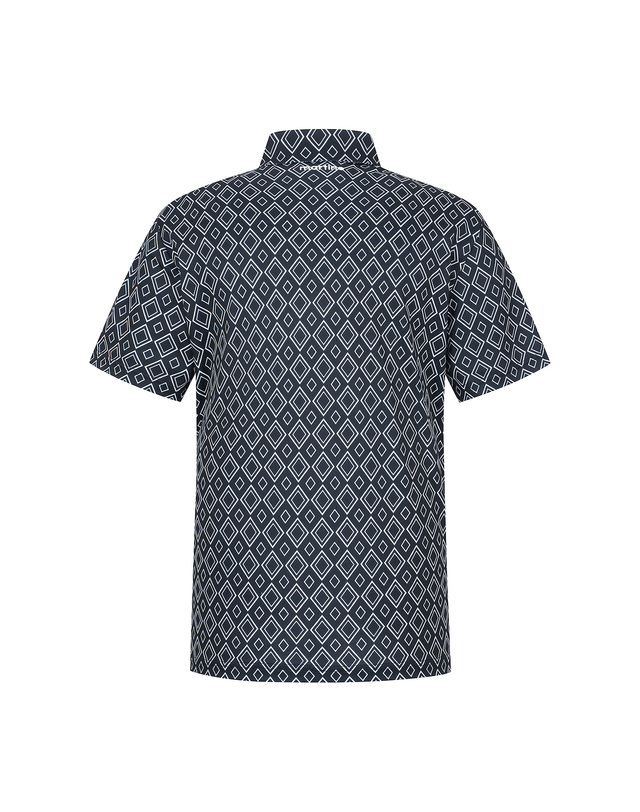 마틴골프 Argyle Print Slim Fit Shirts_Navy (Men) 네이비 착용컷