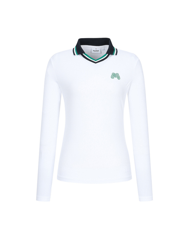 마틴골프 Ribbed Color Collar T-Shirts_White 흰색 착용컷