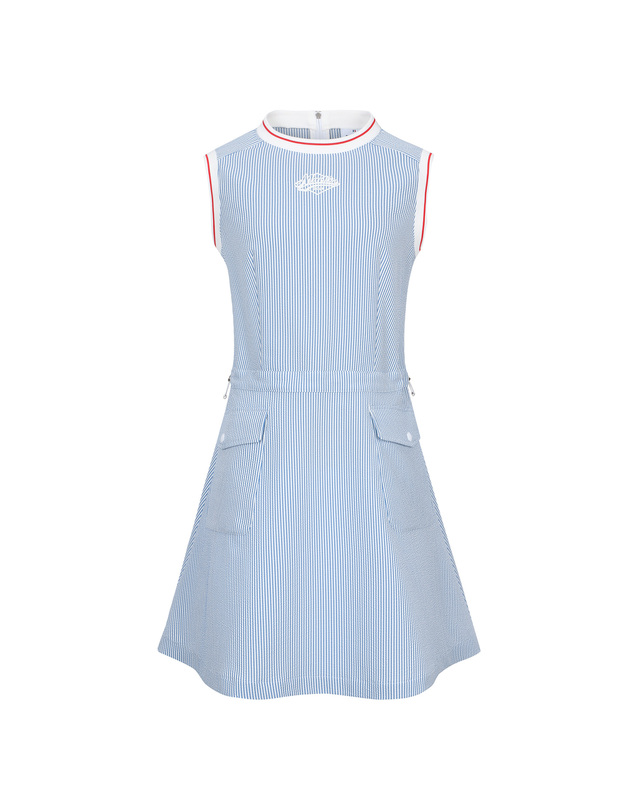 마틴골프 Seersucker Sleeveless One-piece_Blue 블루 착용컷