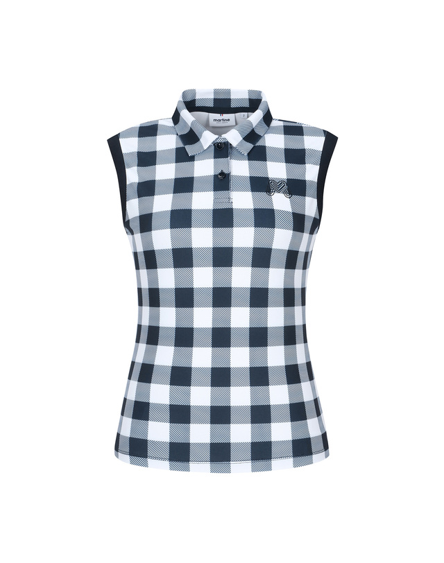 마틴골프 Check Sleeveless T-Shirts_Navy 네이비 착용컷