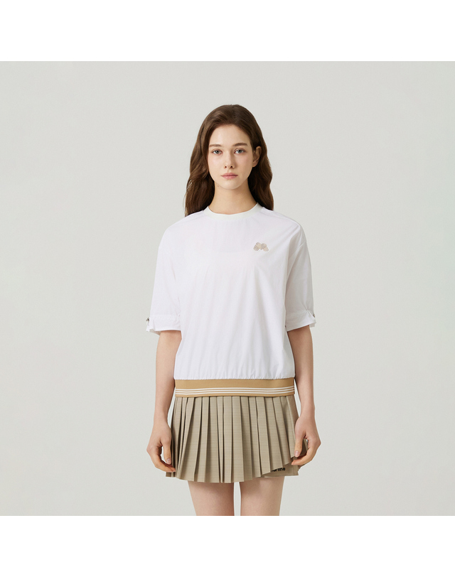 마틴골프 Puff Sleeve Round Neck Shirts_White 흰색 착용컷