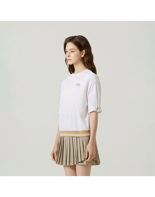 마틴골프 Puff Sleeve Round Neck Shirts_White 흰색 착용컷