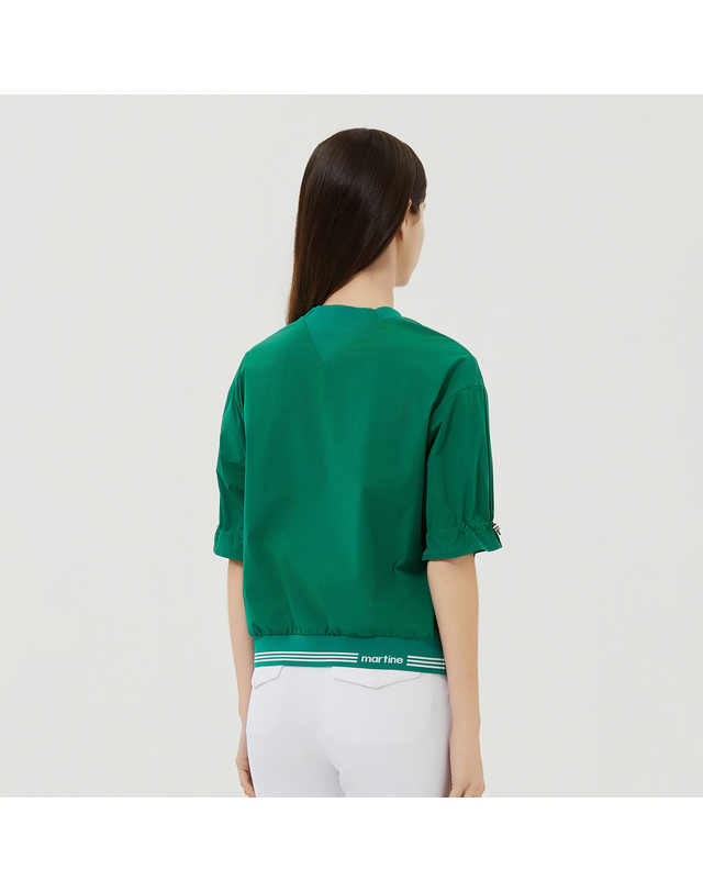 마틴골프 Puff Sleeve Round Neck Shirts_Green 그린 착용컷