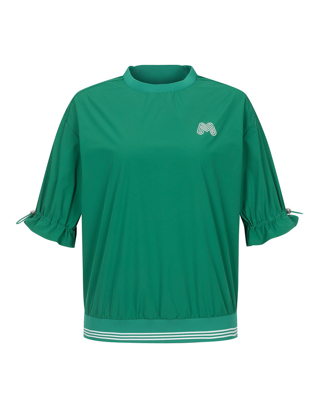 마틴골프 Puff Sleeve Round Neck Shirts_Green 그린 착용컷