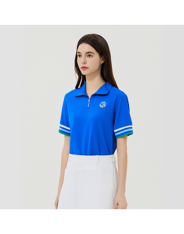 마틴골프 Half Zip-up Color Matching T-Shirts_Blue 블루 착용컷