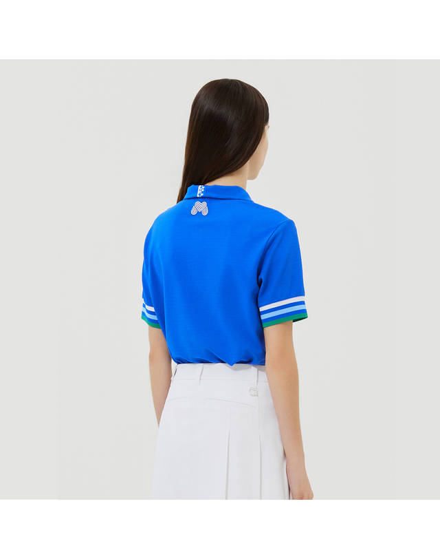 마틴골프 Half Zip-up Color Matching T-Shirts_Blue 블루 착용컷