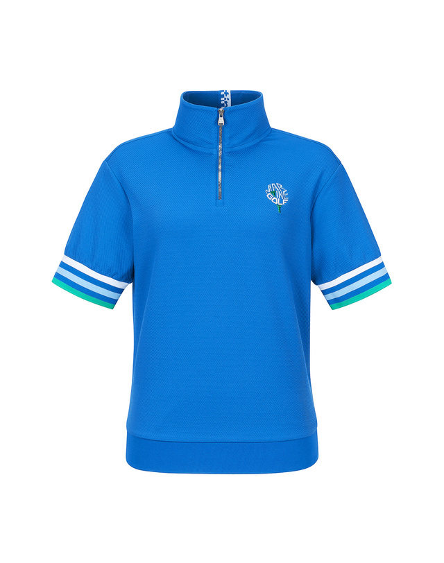 마틴골프 Half Zip-up Color Matching T-Shirts_Blue 블루 착용컷