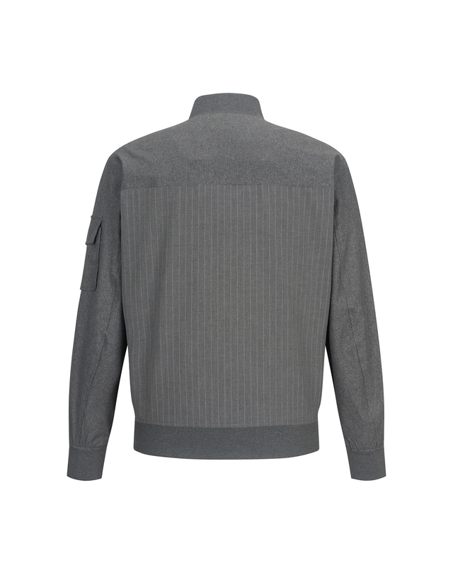 마틴골프 Wool Stripe Bomber jacket_M/GRAY (Men) 그레이 착용컷