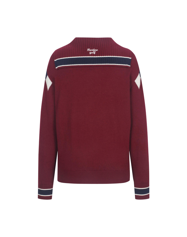 마틴골프 Argyle Sailor Sweater_BURGUNDY 레드 착용컷