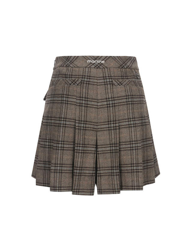 마틴골프 Winter Check Pattern Culotte_BROWN 브라운 착용컷