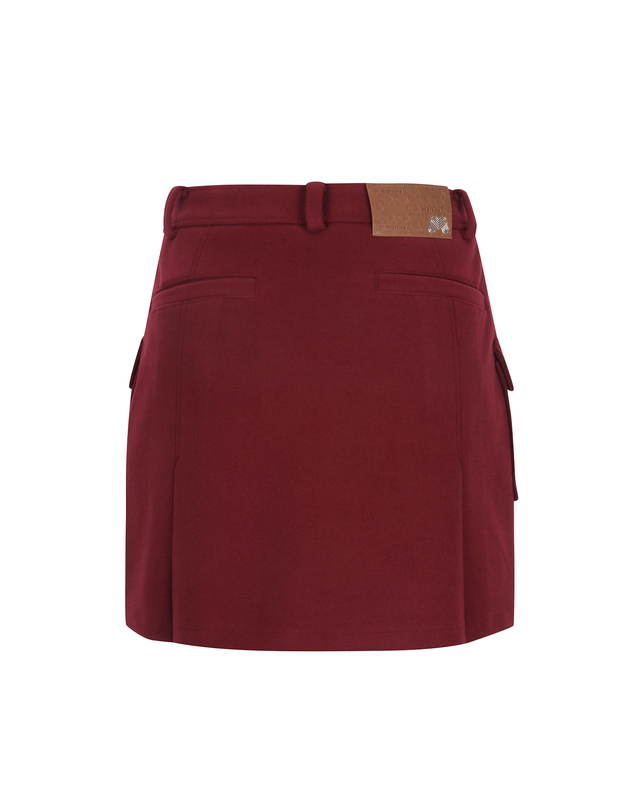마틴골프 Out Pocket A Line Culotte_BURGUNDY 레드 착용컷