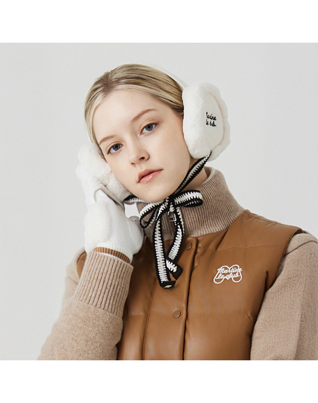 마틴골프 Fur Knit Bucket Hat_WHITE 흰색 착용컷