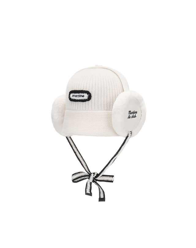 마틴골프 Fur Knit Bucket Hat_WHITE 흰색 착용컷