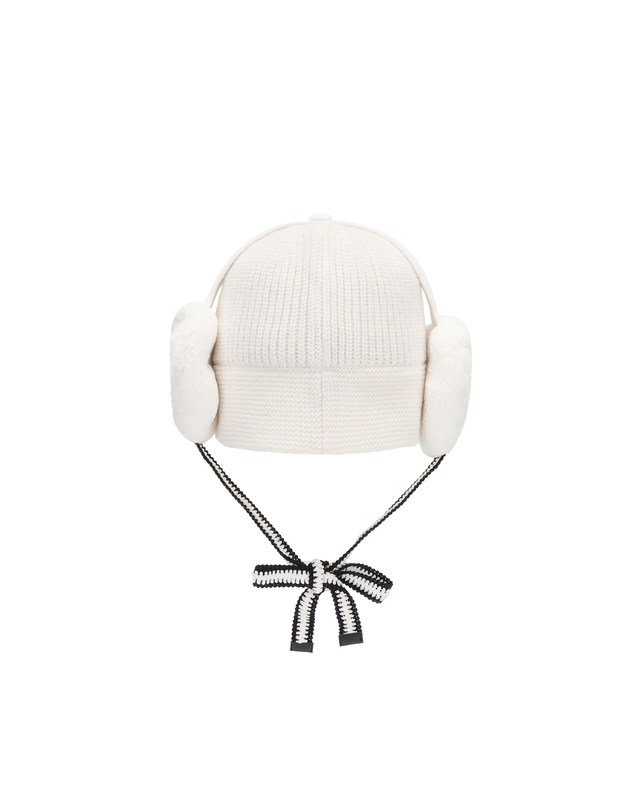 마틴골프 Fur Knit Bucket Hat_WHITE 흰색 착용컷