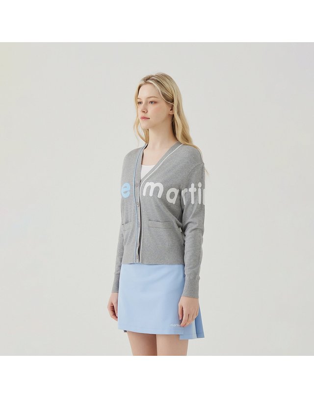 마틴골프 Big Logo Overfit Knit Cardigan_M/Grey 그레이 착용컷