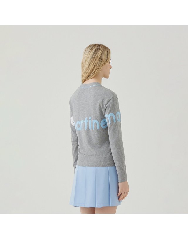 마틴골프 Big Logo Overfit Knit Cardigan_M/Grey 그레이 착용컷