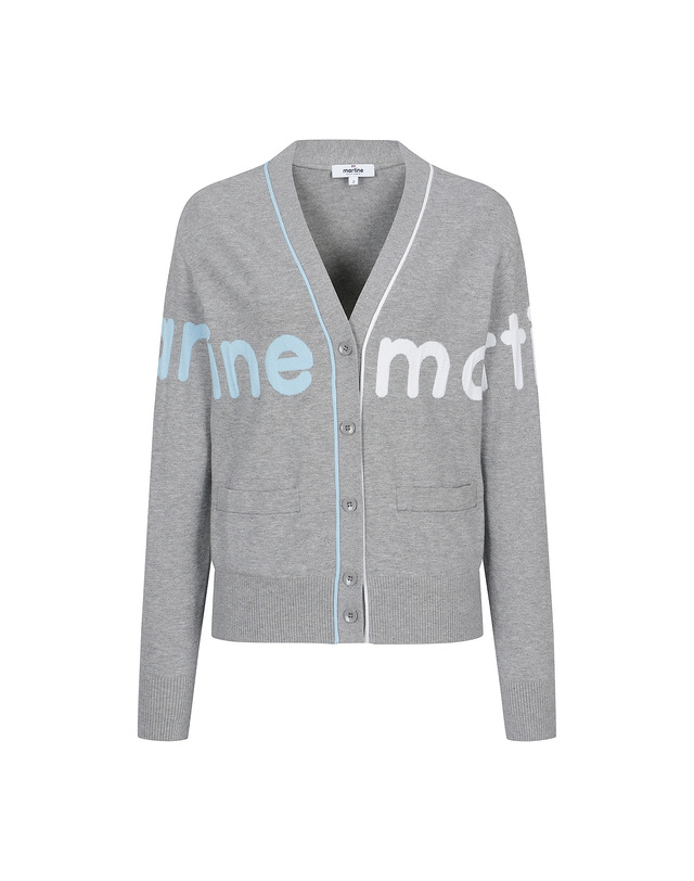 마틴골프 Big Logo Overfit Knit Cardigan_M/Grey 그레이 착용컷