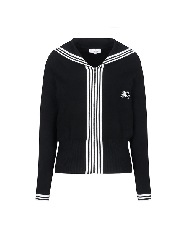 마틴골프 Full Open Knit Cardigan_Black 블랙 착용컷