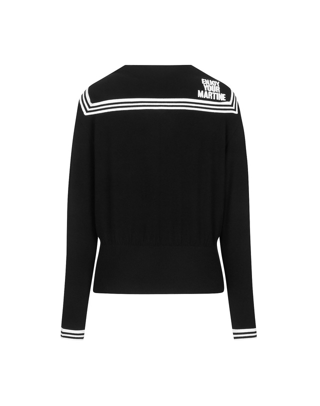 마틴골프 Full Open Knit Cardigan_Black 블랙 착용컷