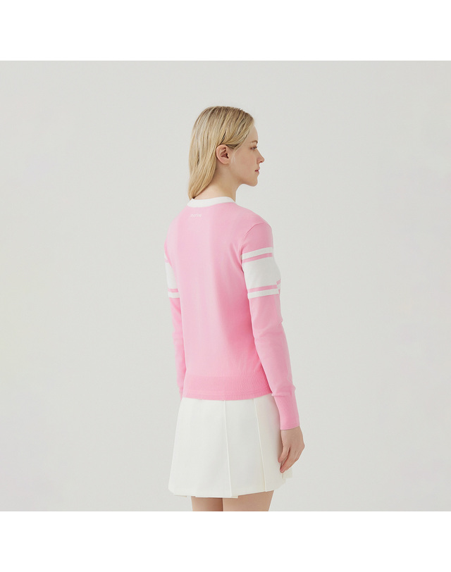 마틴골프 Logo V Neck Pullover_L/Pink 핑크 착용컷