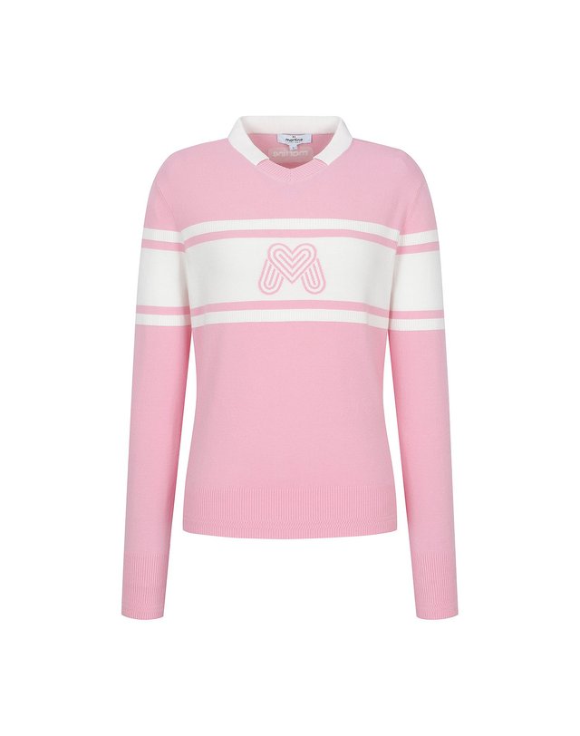 마틴골프 Logo V Neck Pullover_L/Pink 핑크 착용컷
