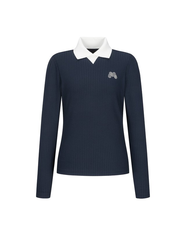 마틴골프 Pullover Knit Collar Shirts_Navy 네이비 착용컷