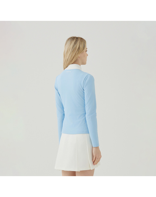 마틴골프 Pullover Knit Collar Shirts_S/Blue 블루 착용컷