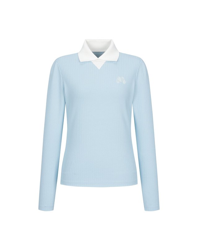 마틴골프 Pullover Knit Collar Shirts_S/Blue 블루 착용컷