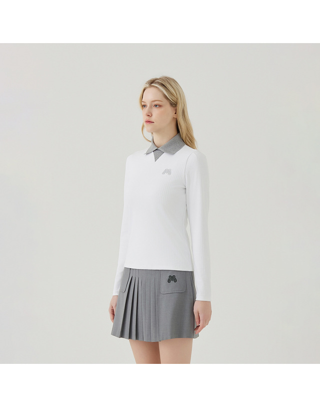 마틴골프 Pullover Knit Collar Shirts_O/White 흰색 착용컷