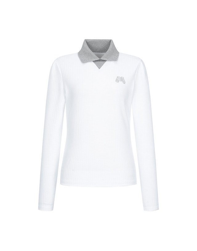 마틴골프 Pullover Knit Collar Shirts_O/White 흰색 착용컷