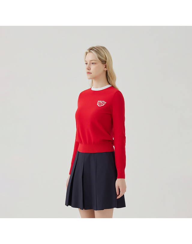 마틴골프 Round Lecture Long Sleeved Knit_RED 레드 착용컷