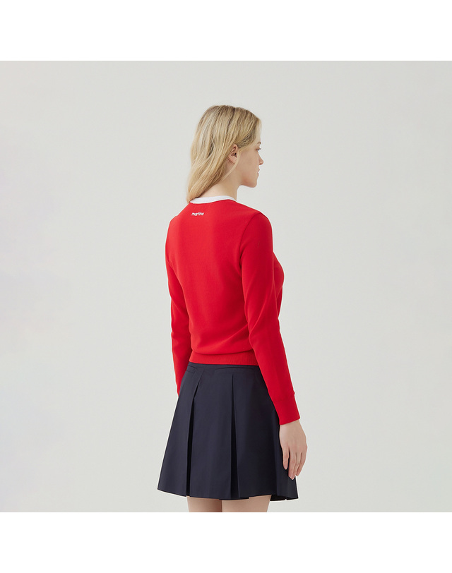 마틴골프 Round Lecture Long Sleeved Knit_RED 레드 착용컷