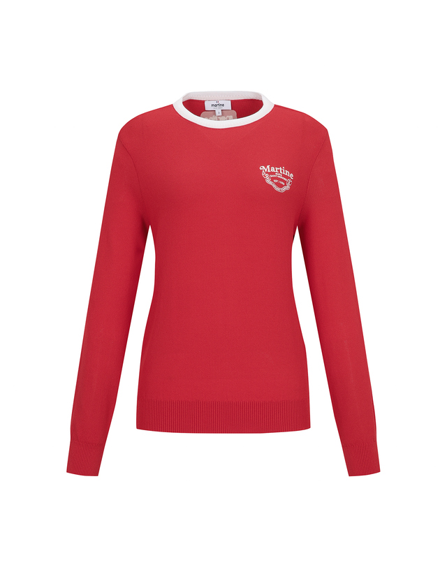 마틴골프 Round Lecture Long Sleeved Knit_RED 레드 착용컷