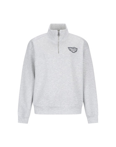 High Neck Half zip Sweatshirts_M/GRAY