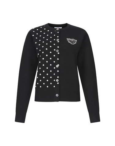 Half Dot Pattern Cardigan_BLACK