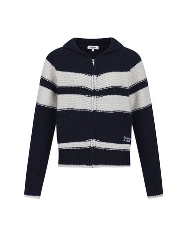 Knit Fluffy Cardigan_NAVY