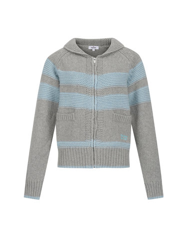 Knit Fluffy Cardigan_GRAY