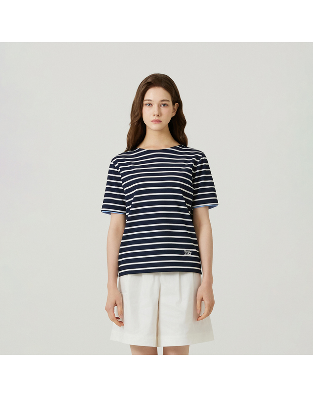 마틴골프 Round Stripe T-shirts_NAVY 네이비 착용컷