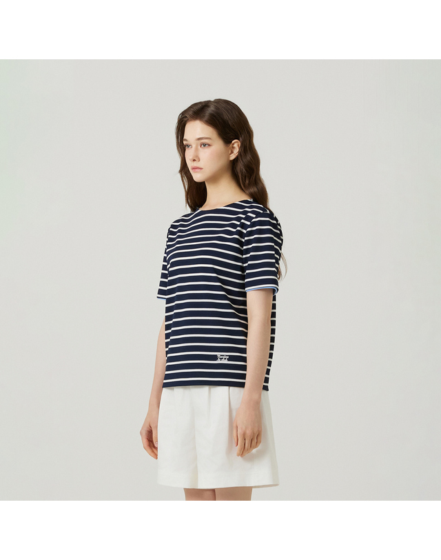 마틴골프 Round Stripe T-shirts_NAVY 네이비 착용컷