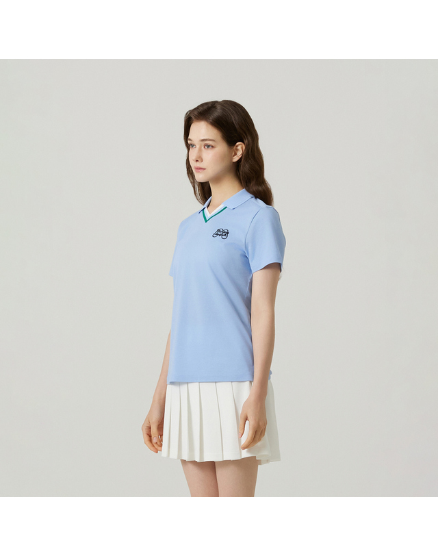 마틴골프 V Neck Half Sleeve T-shirts_S/BLUE 블루 착용컷