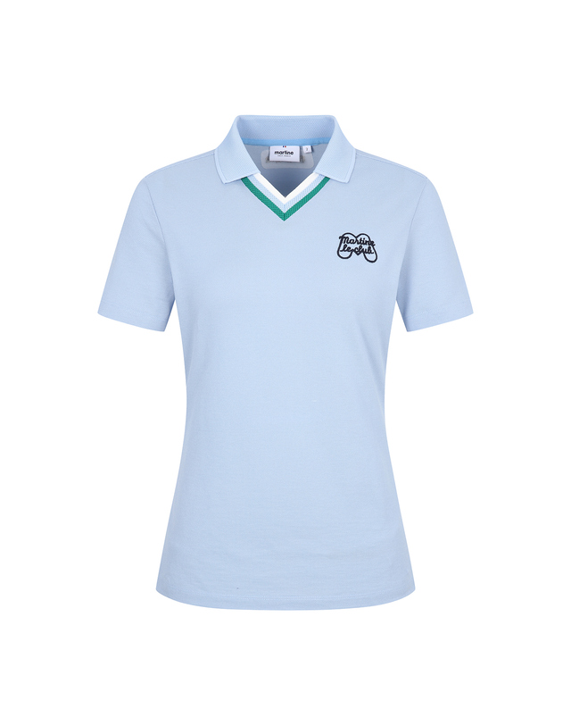 마틴골프 V Neck Half Sleeve T-shirts_S/BLUE 블루 착용컷