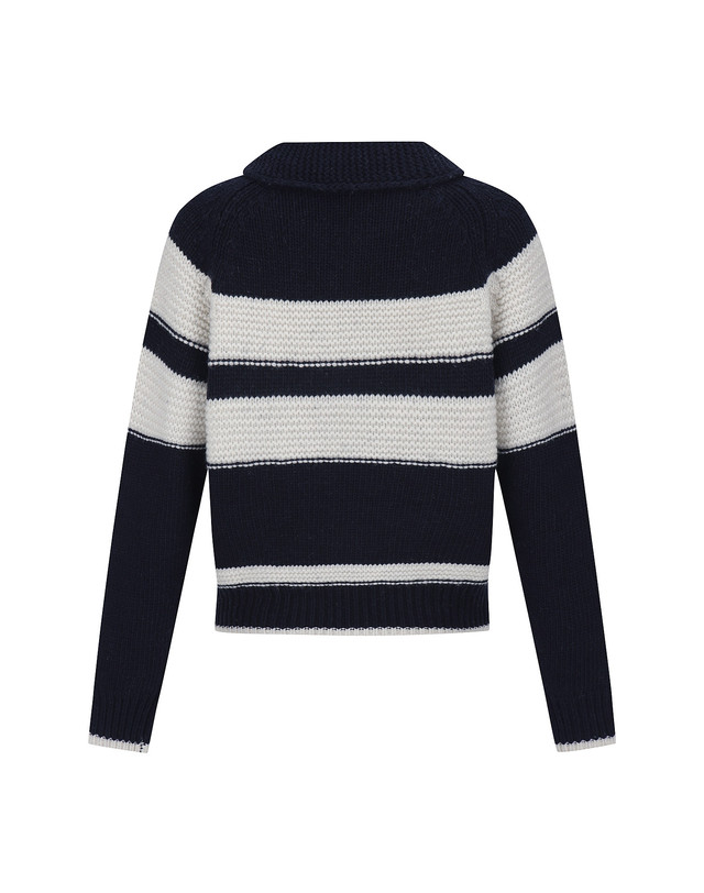마틴골프 Knit Fluffy Cardigan_NAVY 네이비 착용컷