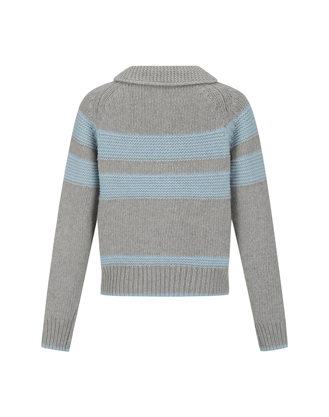 마틴골프 Knit Fluffy Cardigan_GRAY 그레이 착용컷