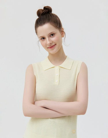 Saint Collar Sleeveless Knit_YELLOW