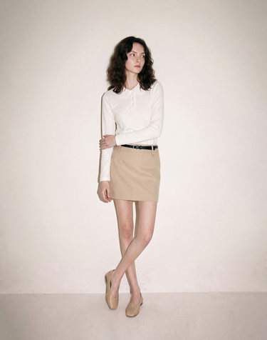 Fleur Crochet Collar Long Sleeve T-Shirt_IVORY