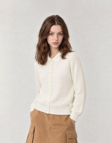 마틴골프 Amelie Collar Knit Cardigan_IVORY