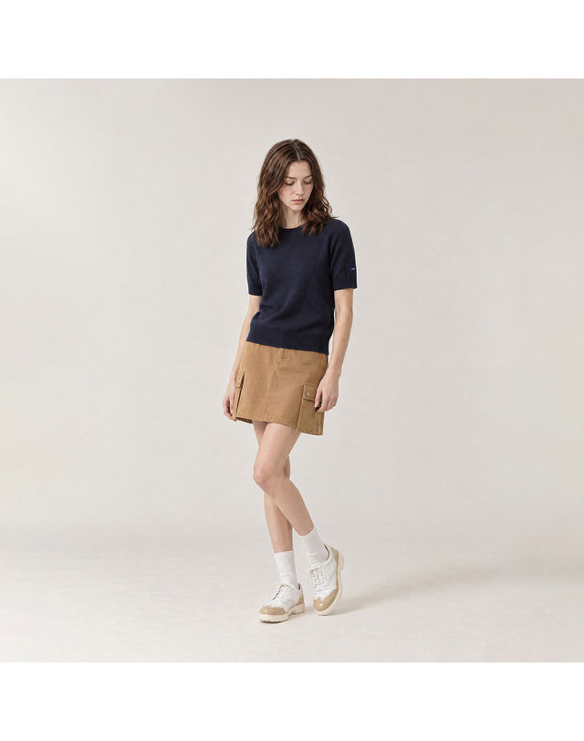 마틴골프 Wool-Blend Round Half Sleeve Knit_NAVY 네이비 착용컷