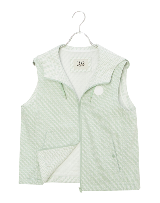 닥스 골프 여성 [PREMIUM] 그린 물결 자카드 후드 VEST 밝은 초록 착용컷